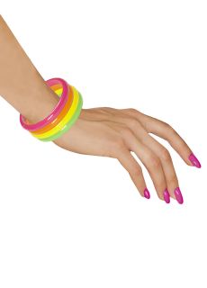 Bransoletki neonowe DISCO kicz party lata 80 (4szt.)