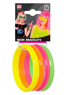 Bransoletki neonowe DISCO kicz party lata 80 (4szt.)