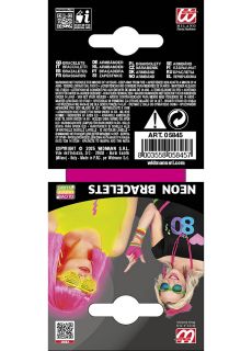 Bransoletki neonowe DISCO kicz party lata 80 (4szt.)