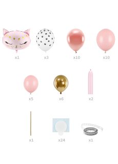 Dekoracja z balon�w KOTEK r�owy 83cm x 140cm