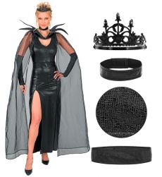 Str�j damski na Halloween CZARNY CHARAKTER - S elegancki kostium damski kostium fantasy str�j czarny charakter