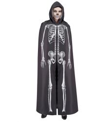 Czarna peleryna z kapturem HALLOWEEN 145 cm