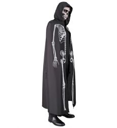 Czarna peleryna z kapturem HALLOWEEN 145 cm