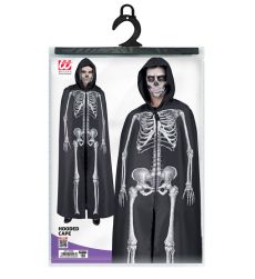 Czarna peleryna z kapturem HALLOWEEN 145 cm