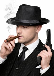 Czarny kapelusz gangstera MAFIA kapelusz lata 20 kapelusze gangsterskie kapelusz czarny m�ski gangster