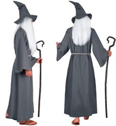 Str�j CZARODZIEJA szary - XXL kostium czarodzieja str�j maga przebranie fantasy str�j na Halloween