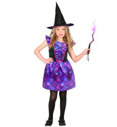 Dzieci�cy str�j na Halloween CZAROWNICA fioletowa 116cm