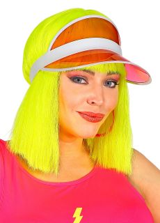 Daszek na g�ow� r�owy DASZEK W STYLU DISCO plastikowy daszek na g�ow� daszek lata 80 daszek plastikowy