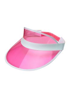 Daszek na g�ow� r�owy DASZEK W STYLU DISCO plastikowy daszek na g�ow� daszek lata 80 daszek plastikowy