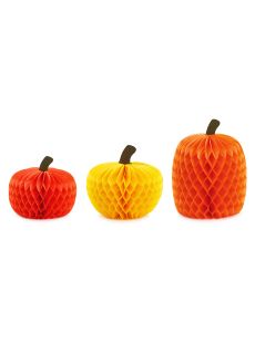 Dekoracje DYNIE z bibu�y 3 szt. dekoracje na halloween dekoracje halloweenowe dynie z papieru