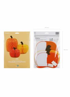 Dekoracje DYNIE z bibu�y 3 szt. dekoracje na halloween dekoracje halloweenowe dynie z papieru