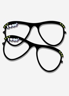 Dekoracja kartonowa OKULARY I LOVE 80' (2szt.)