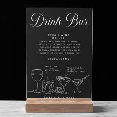 Statuetka plexi MENU DRINK�W NA WESELE