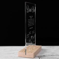 Statuetka plexi MENU DRINK�W NA WESELE