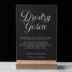 Tabliczka informacyjna KSI�GA GO�CI statuetka plexi