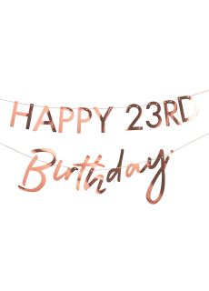 Dekoracja rose gold NAPIS HAPPY BIRTHDAY z personalizacj�