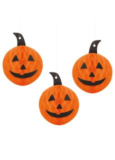 Dekoracja na Halloween DYNIE HALLOWEENOWE rozety papierowe (3szt.) halloweenowe dynie dekoracja halloweenowa
