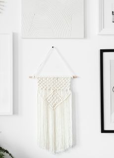 Dekoracja wisz�ca MAKRAMA NA KIJU dekoracja boho wisz�ca dekoracja makrama boho makrama �lubna