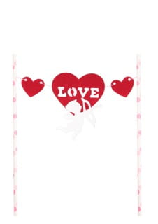 Topper na tort LOVE ozdoba walentynkowa