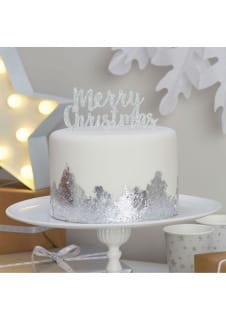 �wi�teczna dekoracja tortu MERRY CHRISTMAS Christmas Metallic