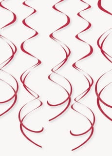 Dekoracja wiszca SWIRL czerwona (8szt.)