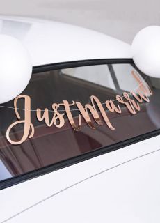 Dekoracje �lubne na samoch�d JUST MARRIED