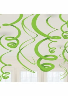Dekoracje wiszce SWIRL jasnozielone (12szt.)