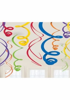 Dekoracje wisz�ce SWIRL t�czowe (12szt)