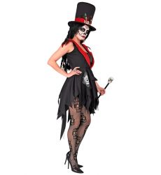 Str�j DIA DE LOS MUERTOS sukienka i kapelusz - S str�j na halloween damski Dia de los Muertos przebrania