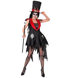 Str�j DIA DE LOS MUERTOS sukienka i kapelusz - L str�j na halloween damski Dia de los Muertos przebrania