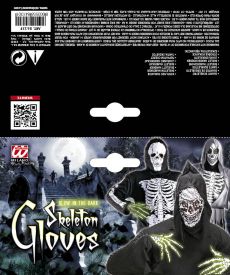 D�onie SZKIELETORA �wiec�ce w ciemno�ci r�kawiczki halloween r�kawiczki na halloween r�kawiczki ko�ciotrupa