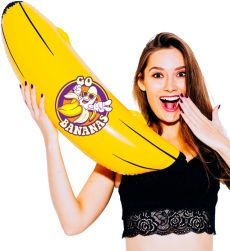 Dekoracja BANAN dmuchany 100 cm �mieszny gad�et �mieszna ozdoba akcesoria imprezowe dmuchana dekoracja