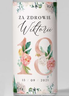 Personalizowane naklejki na wdk na 18 KWIATY