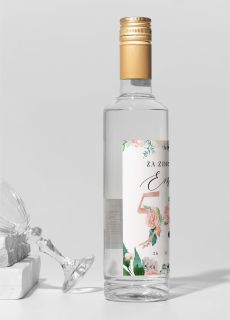 Etykieta na alkohol na 50 urodziny KWIATY personalizowana