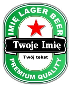 Etykieta na piwo z imieniem LAGER BEER