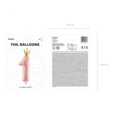 Foliowy balon na ROCZEK DZIEWCZYNKI cyfra 1 z koron� r�owa balon urodzinowy balon roczek balon na 1 urodziny