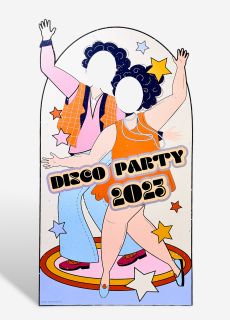 Foto�cianka z otworami na twarz DISCO PARTY