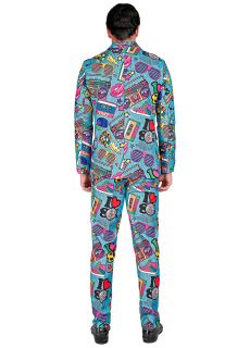 Kolorowy garnitur  lata 80 I LOVE 80s - M