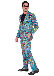 Kolorowy garnitur  lata 80 I LOVE 80s - M