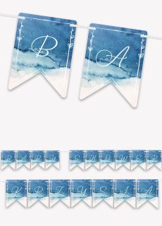 Dekoracja personalizowana BABY SHOWER BOY girlanda z w�asnym napisem 4-8 znak�w