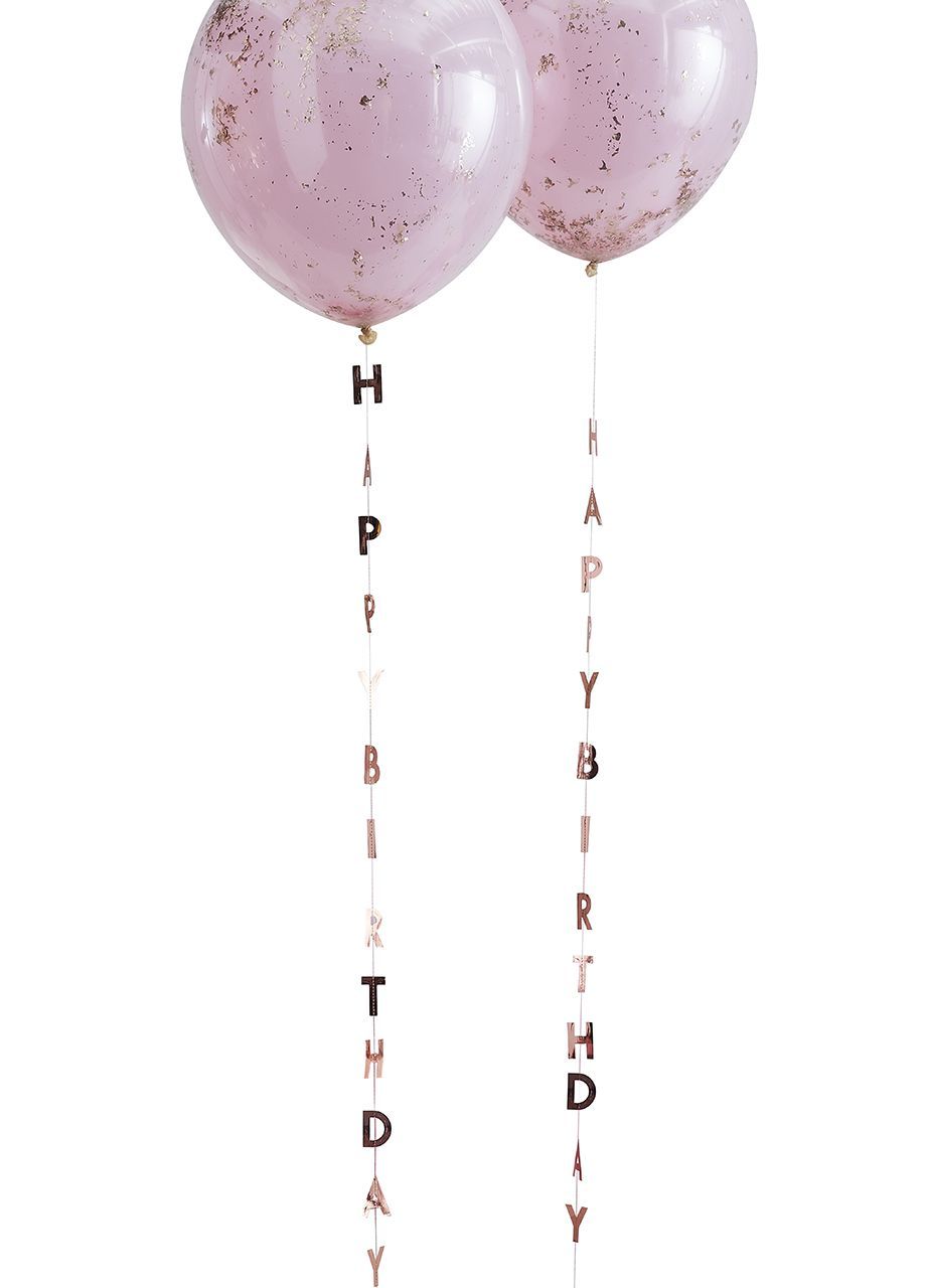 Girlanda do balonów HAPPY BIRTHDAY rose gold (5szt.)