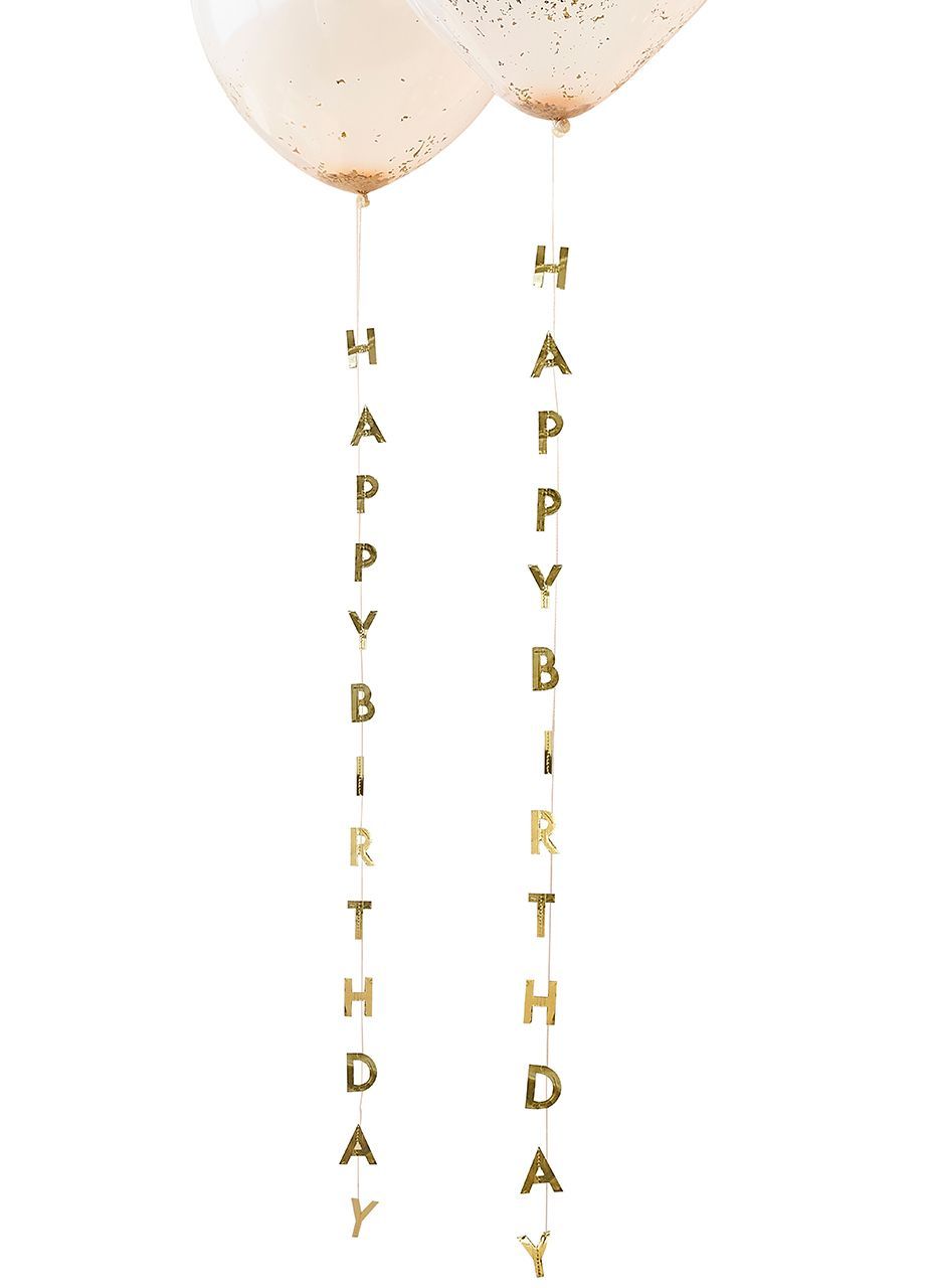 Girlanda do balonów HAPPY BIRTHDAY złota (5 szt.)