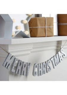 Girlanda drewniana CHRISTMAS METALLICS srebrna