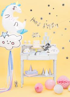 Girlanda HAPPY BIRTHDAY srebrna
