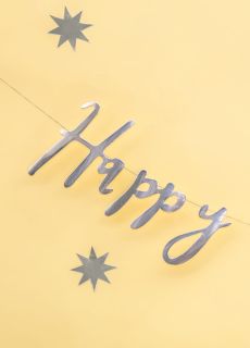 Girlanda HAPPY BIRTHDAY srebrna