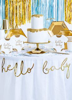 Girlanda HELLO BABY dekoracja baby shower z�ota 