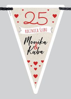 Personalizowana girlanda flagi na 25 rocznic lubu