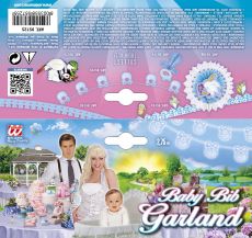 Girlanda na baby shower �LINIAK dekoracja niebieska 2,75m