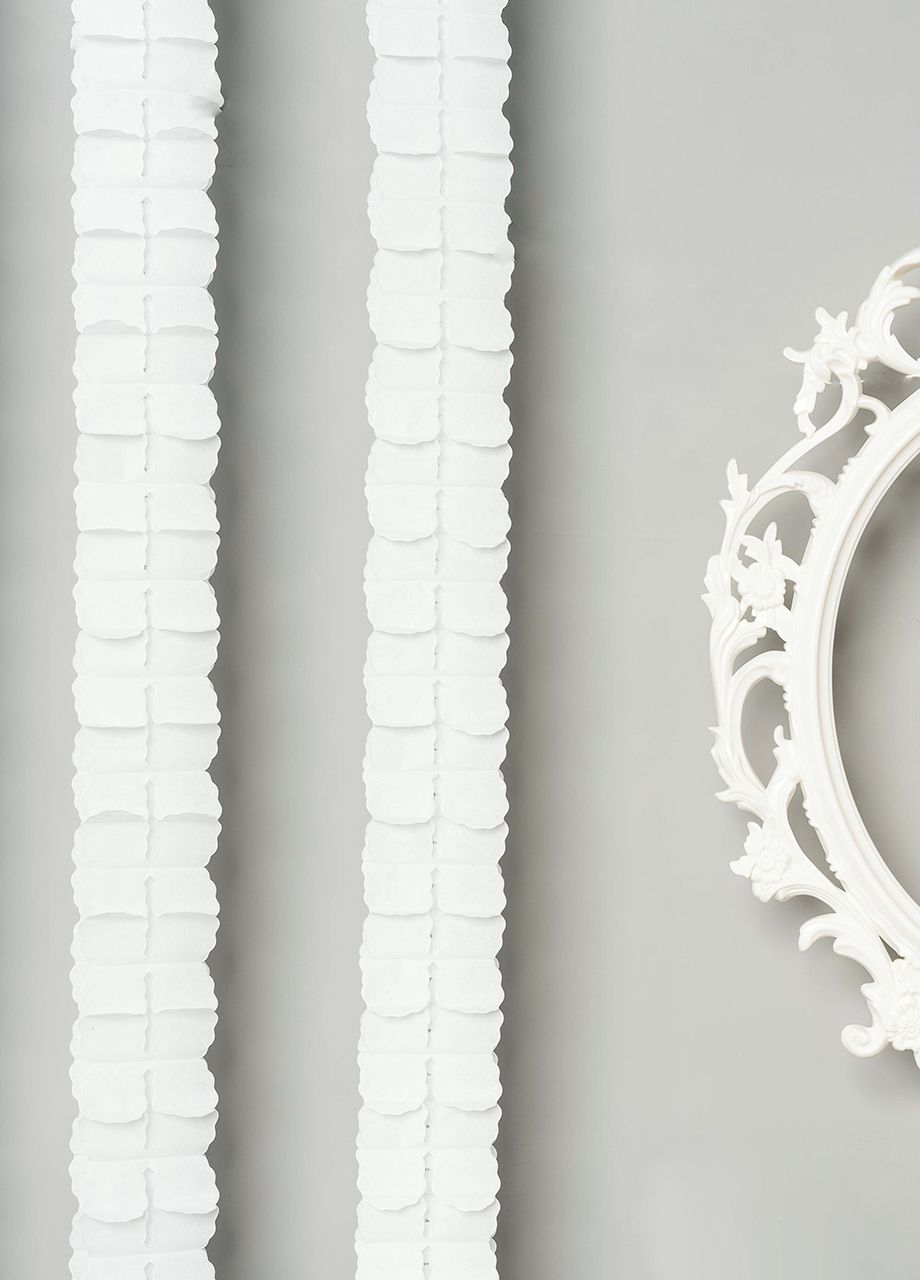 Girlanda papierowa biała WARKOCZ dekoracja z bibuły