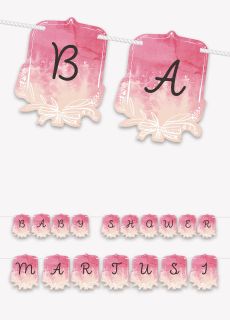 Girlanda personalizowana BABY SHOWER GIRL girlanda z w�asnym napisem 17-24 znaki